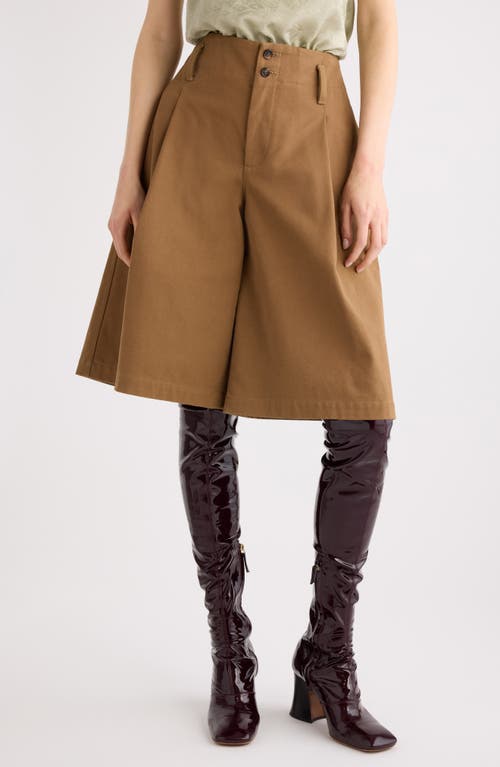 Chloé Garment Dye Organic Cotton Canvas Bermuda Shorts