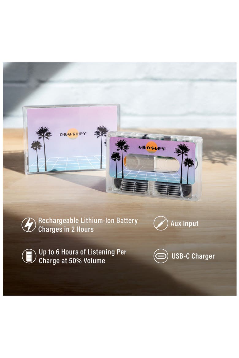 Cassette Tape Portable Bluetooth® Speaker, Alternate, color, VAPORWAVE TRANSLUCENT