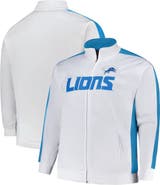 FANATICS Men's Fanatics White Detroit Lions Big & Tall Tricot Full-Zip Track Jacket