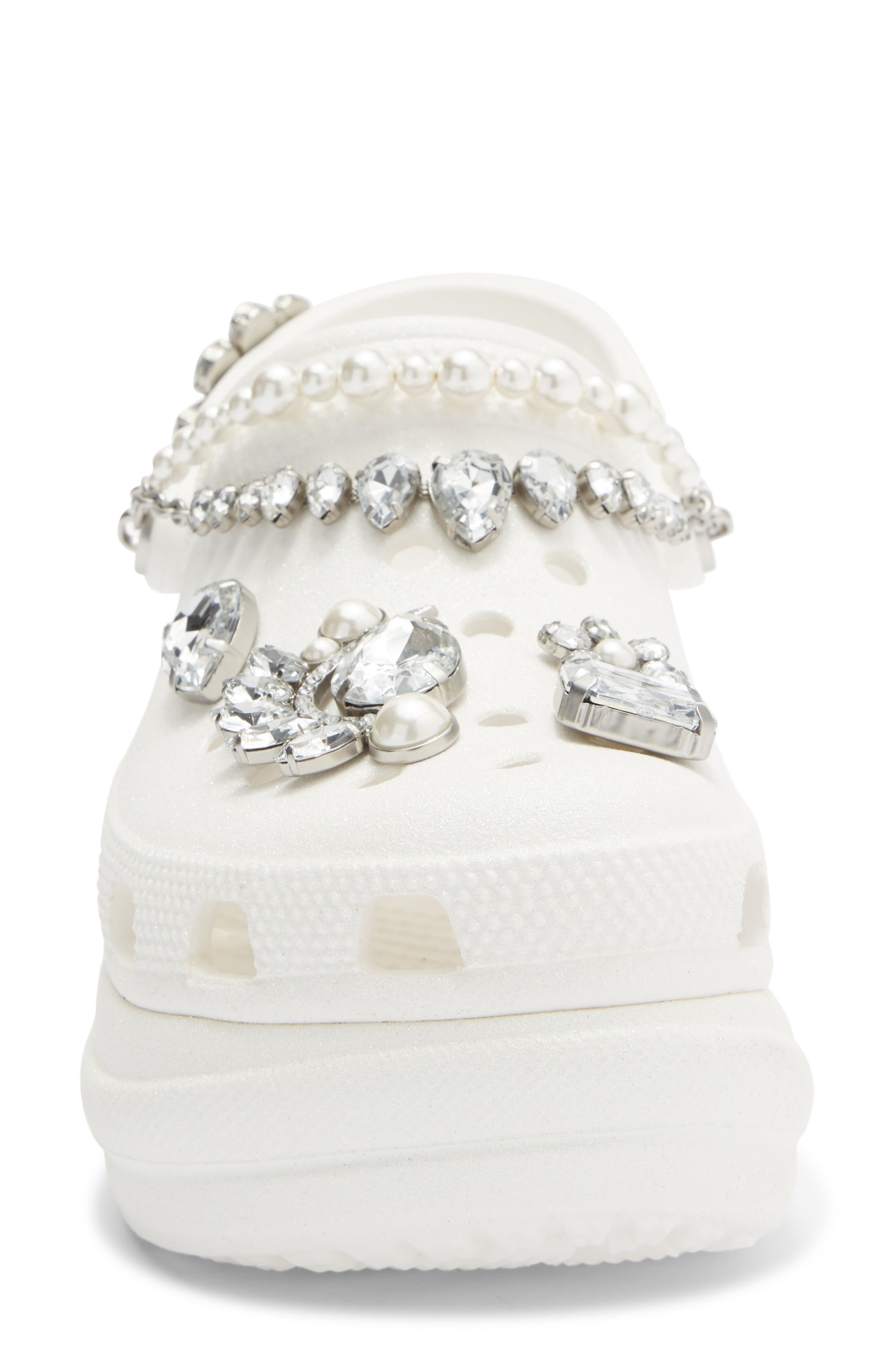 Bae Wedding Glitter Clog, Alternate, color, WHITE