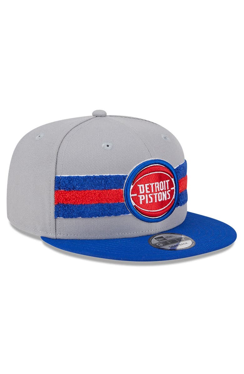 New Era Men's New Era Gray Detroit Pistons Chenille Band 9FIFTY Snapback Hat, Alternate, color, 