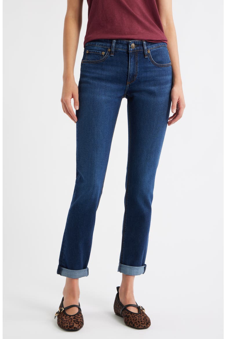 Dre Low Rise Slim Boyfriend Jeans, Main, color, ALBA