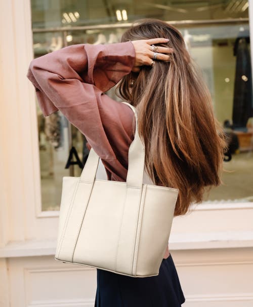 Gigi New York Bailey Leather Tote Bag In Ivory
