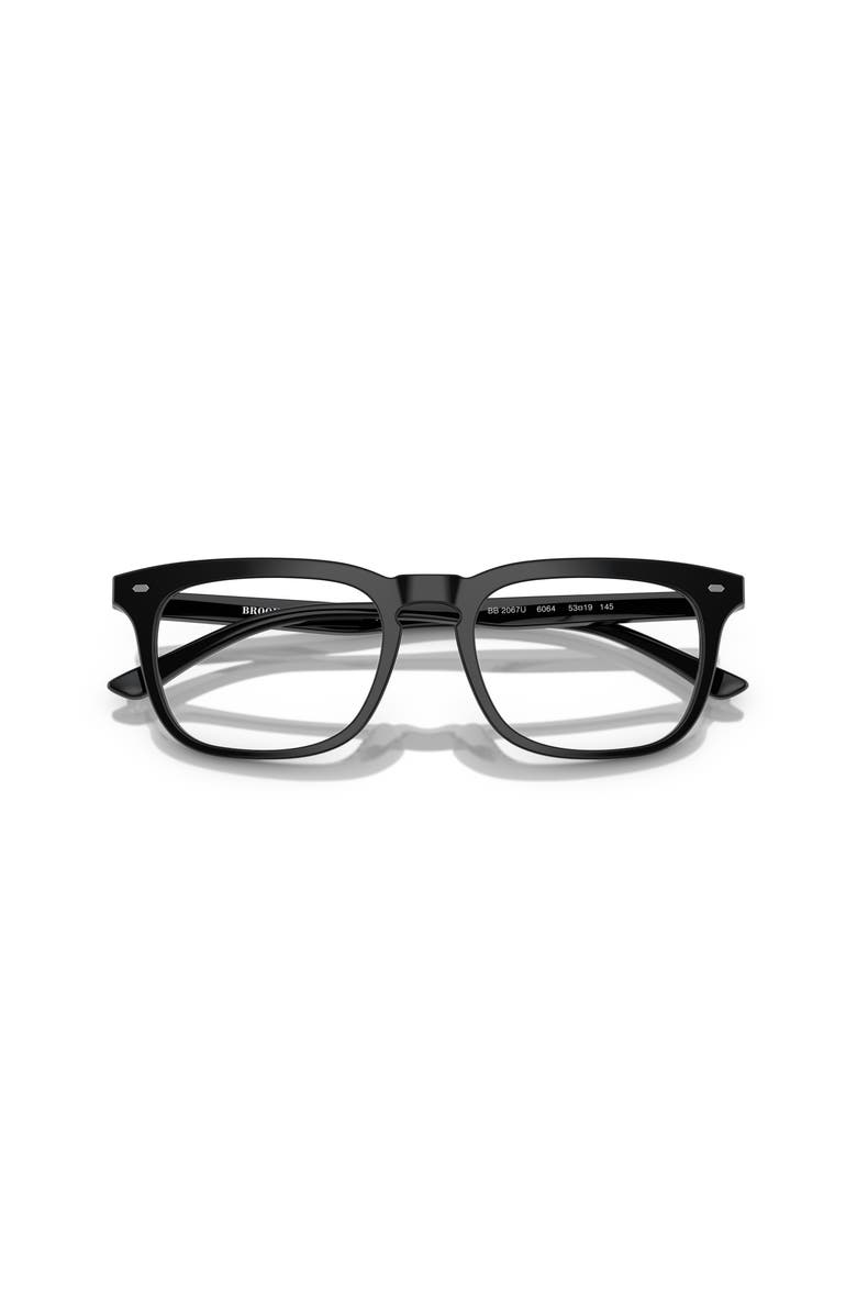 Brooks Brothers 53mm Rectangle optical glasses, Alternate, color, Black
