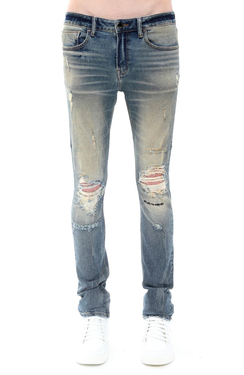 HVMAN Strat Ripped Super Skinny Jeans, Main, color, Aspen