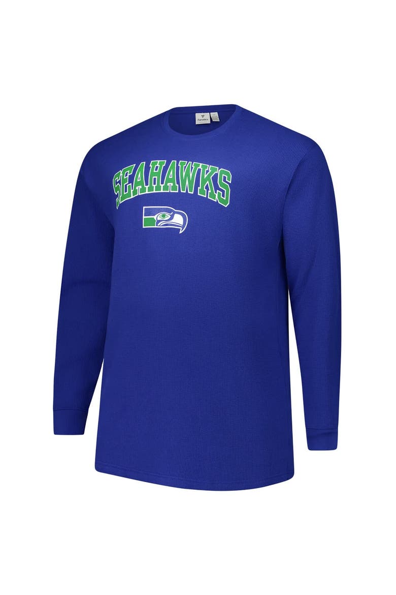 Men's Fanatics Royal Seattle Seahawks Big & Tall Throwback Thermal Long Sleeve T-Shirt, Alternate, color, Royal