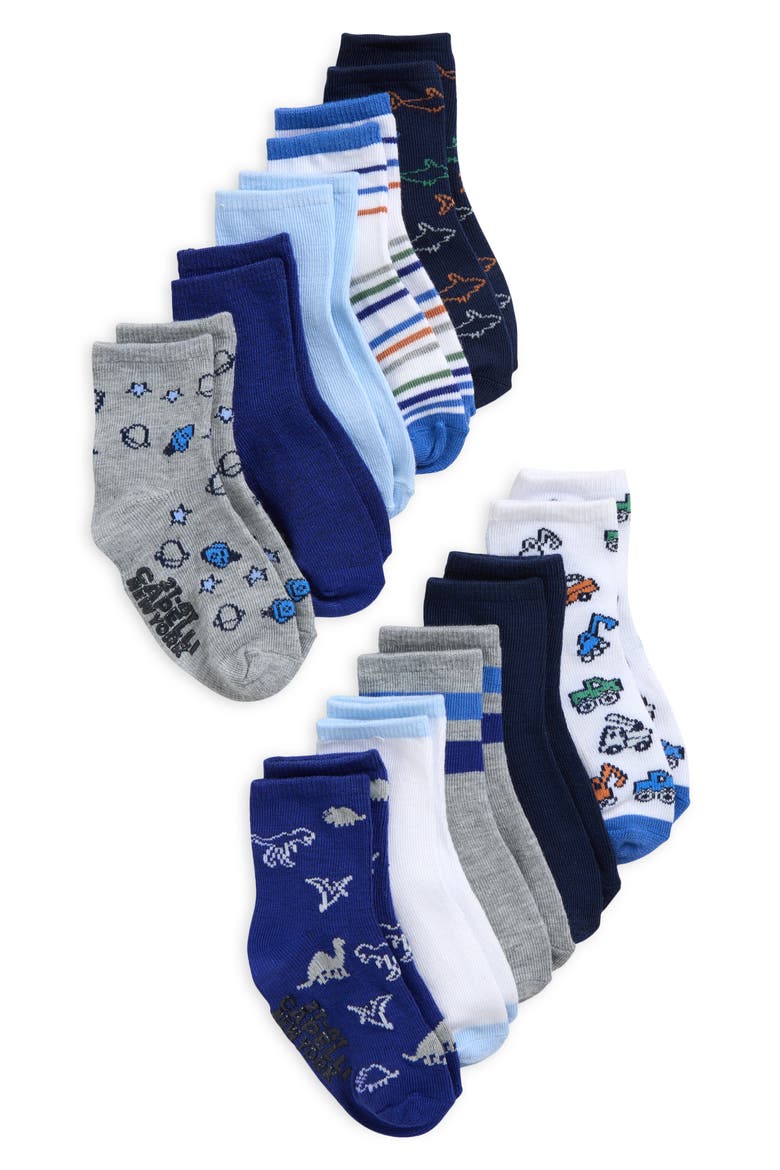 Assorted 10-Pack Crew Socks, Main, color, BLUE COMBO