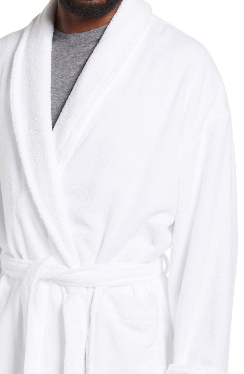 Majestic International Earthright Shawl Collar Terry Robe, Alternate, color, White