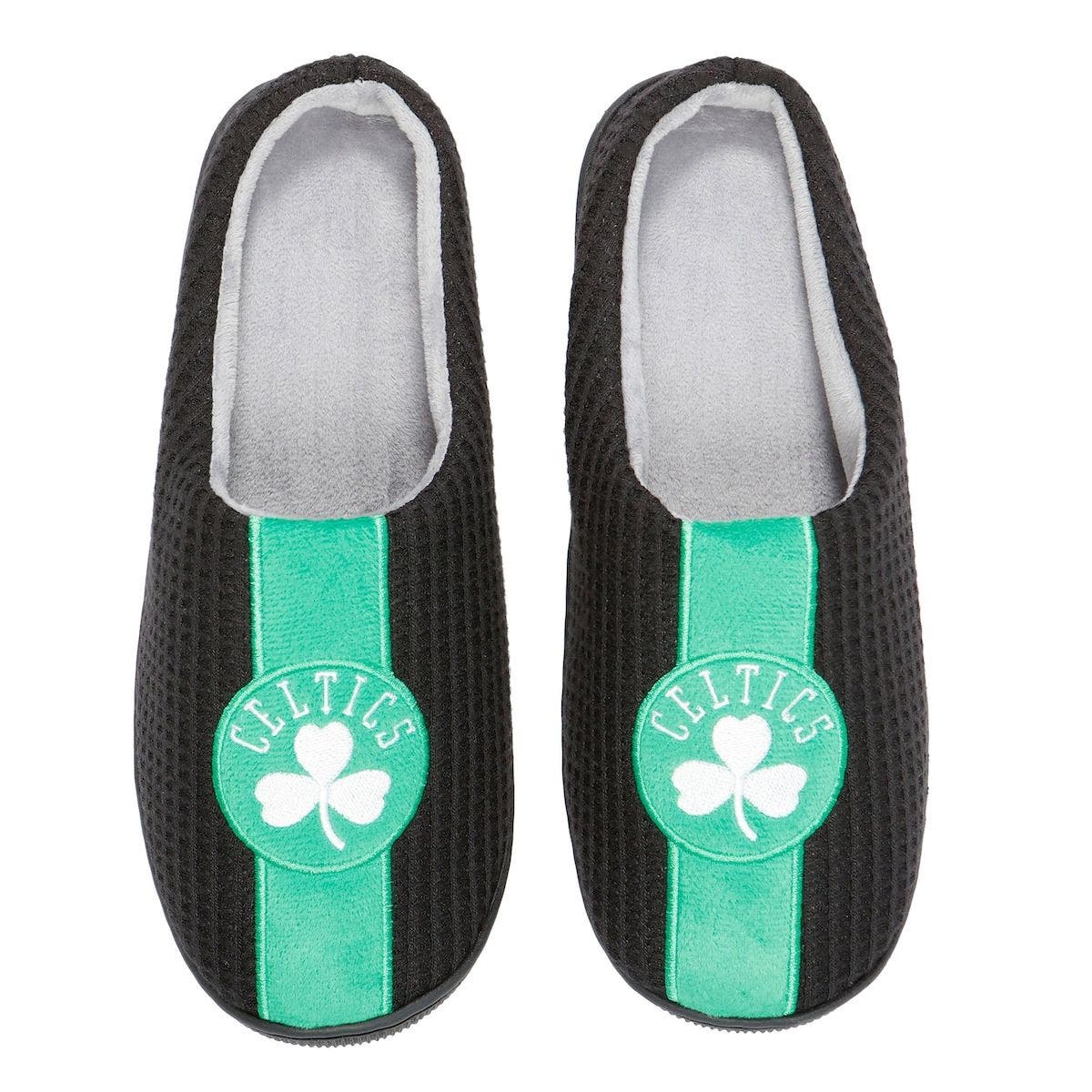 FOCO Men's FOCO Black Boston Celtics Team Stripe Memory Foam Slide Slippers, Main, color, 