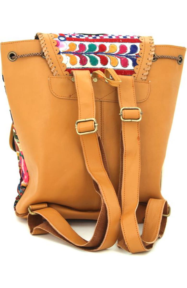 VINTAGE ADDICTION Embellished Leather Drawstring Backpack, Alternate, color,