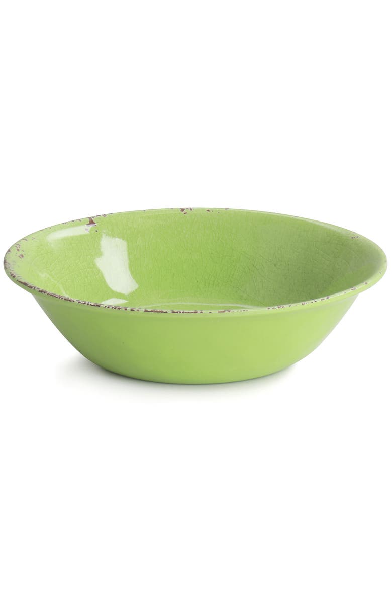 Mauna 12 Piece Melamine Dinnerware Set in Crackle Green, Alternate, color, Green