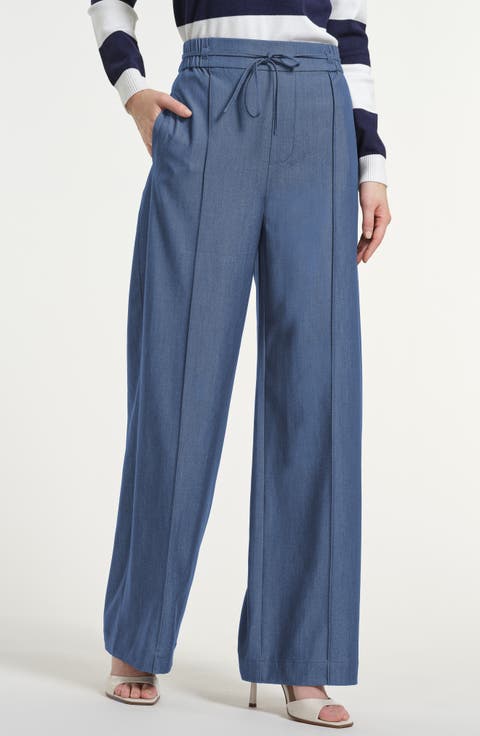 Cotton Chambray Pull-On Pants
