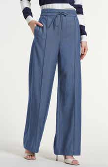 Isaac Mizrahi New York Cotton Chambray Pull-On Pants