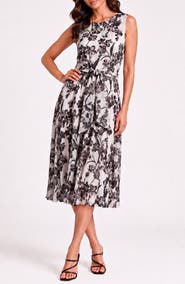 BY DESIGN Brooke Tie Waist Midi Dress