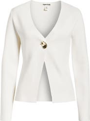 Open Edit Structured One-Button Cardigan