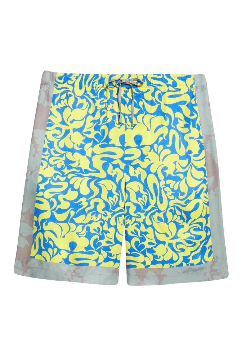 Piperi Mixed Print Drawstring Shorts, Alternate, color, YELLOW