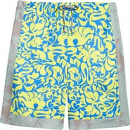 Dries Van Noten Piperi Mixed Print Drawstring Shorts