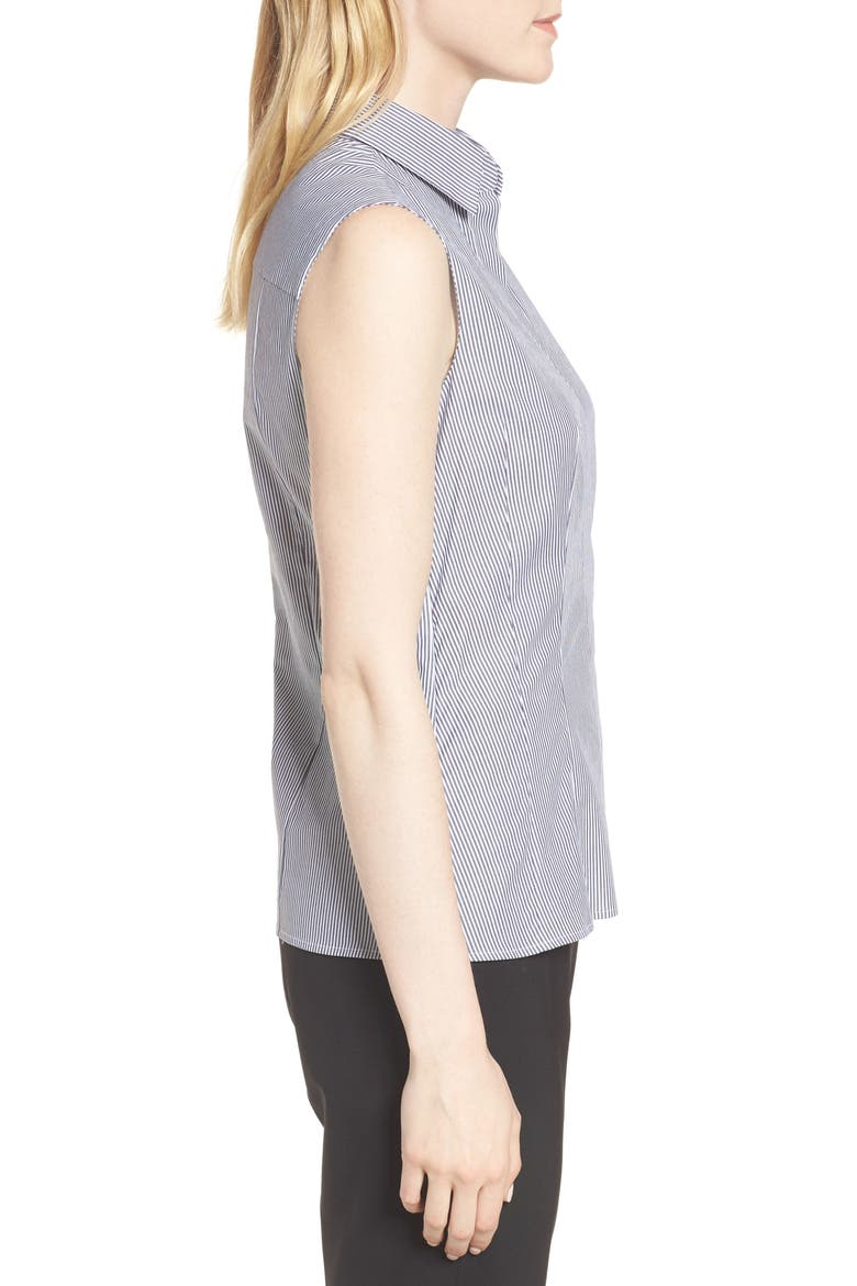 Bashiva Stripe Stretch Poplin Shirt, Alternate, color, NAVY FANTASY
