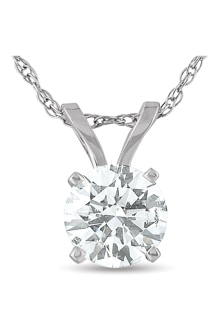 1/2 Carat Solitaire Lab Grown Diamond Pendant 14K Gold, Main, color, 14k White Gold