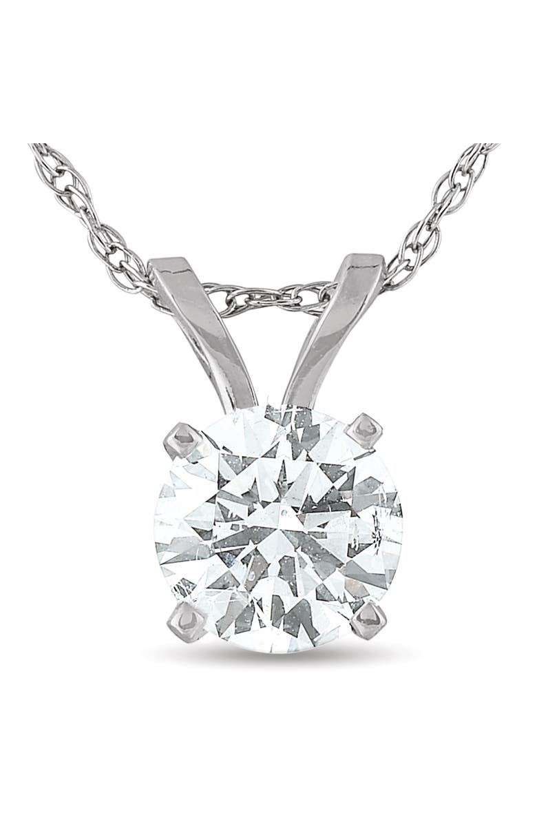 Bliss Diamond 1/2 Carat Solitaire Lab Grown Diamond Pendant 14K Gold, Main, color, 14K White Gold