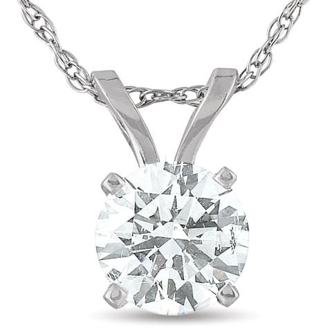 1/2 Carat Solitaire Lab Grown Diamond Pendant 14K Gold