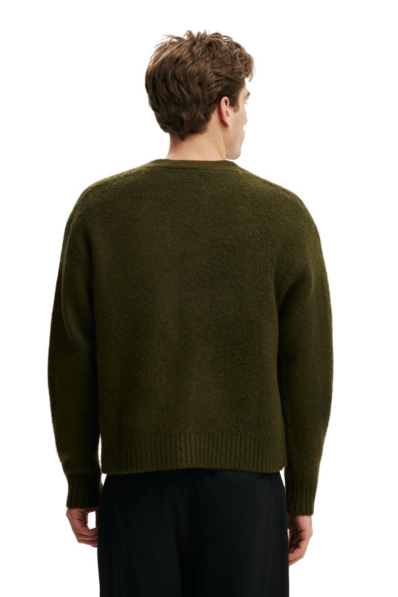Men's Cropped Cardigan, Alternate, color, Khaki