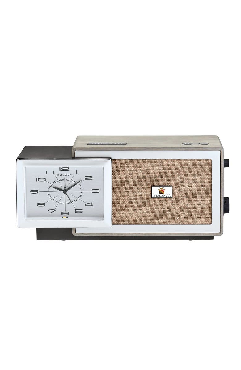 Bulova Clocks Precision Tone Clock Radio, Silver Tone, Main, color, Silver