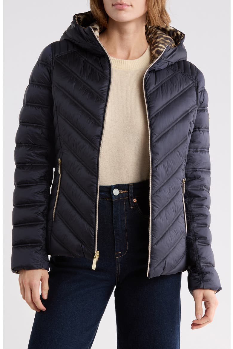 Reversible Short Packable Puffer Jacket, Alternate, color, MIDNIGHT