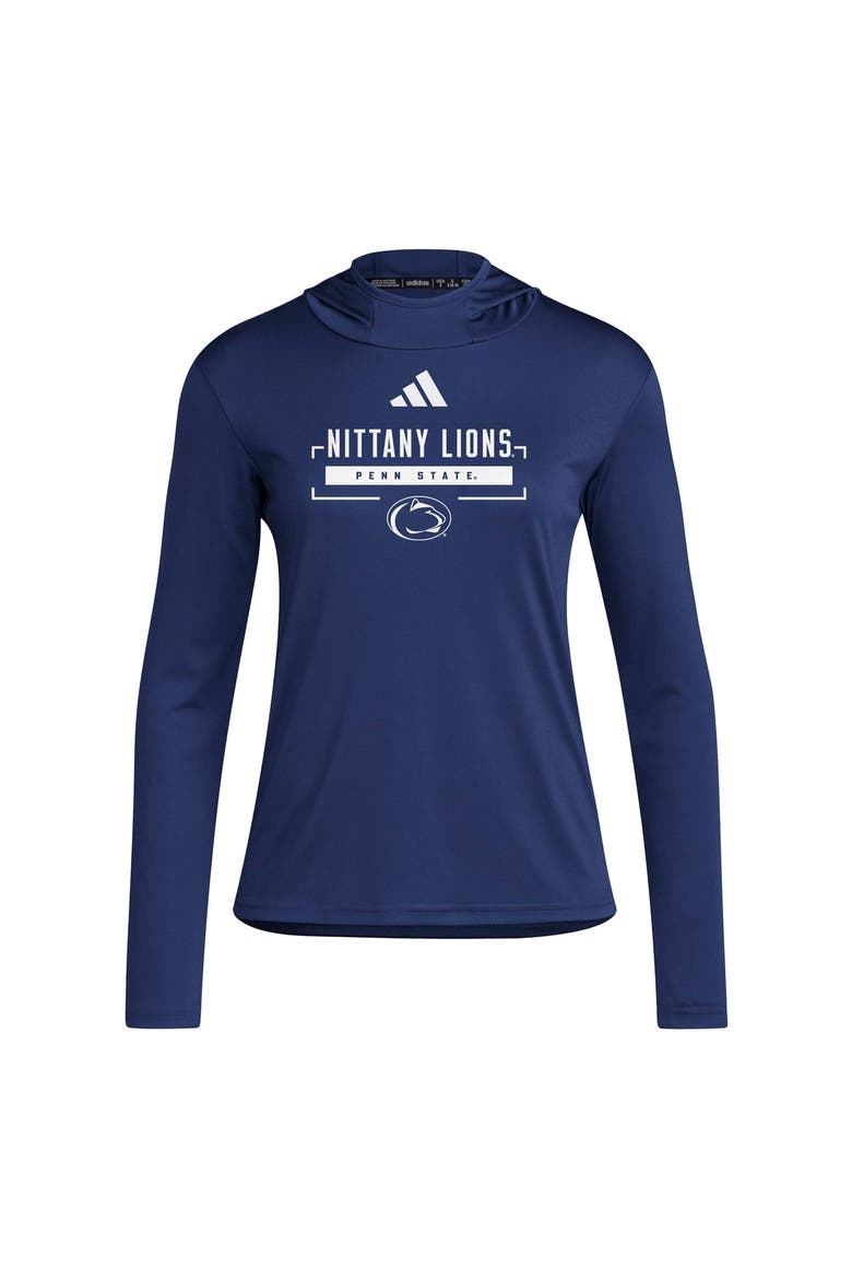 Women's adidas Navy Penn State Nittany Lions D4T Long Sleeve Hooded T-Shirt, Alternate, color, Navy