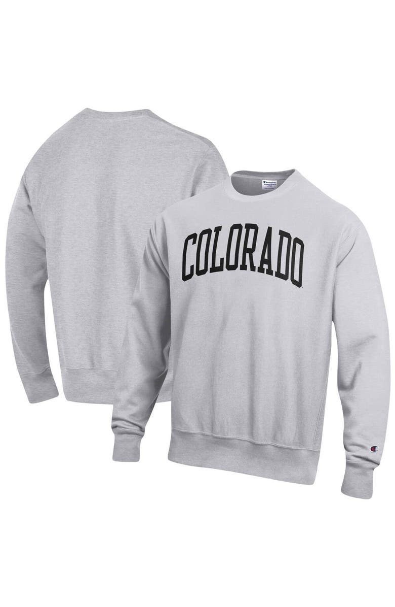 Champion Men's Champion Heathered Gray Colorado Buffaloes Arch Reverse Weave Pullover Sweatshirt, Main, color, Heather Gray