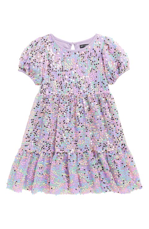 Kids' Sequin Puff Sleeve Party Dress (Little Kid)
