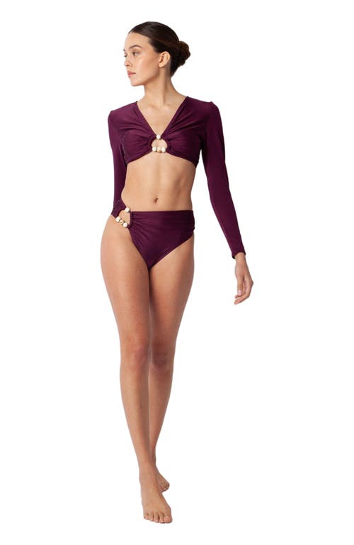 Villa Fresca Bria Bikini Swim Bottoms in Eggplant  product