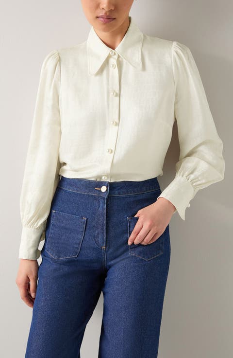 Sonya Logo Jacquard Button-Up Shirt