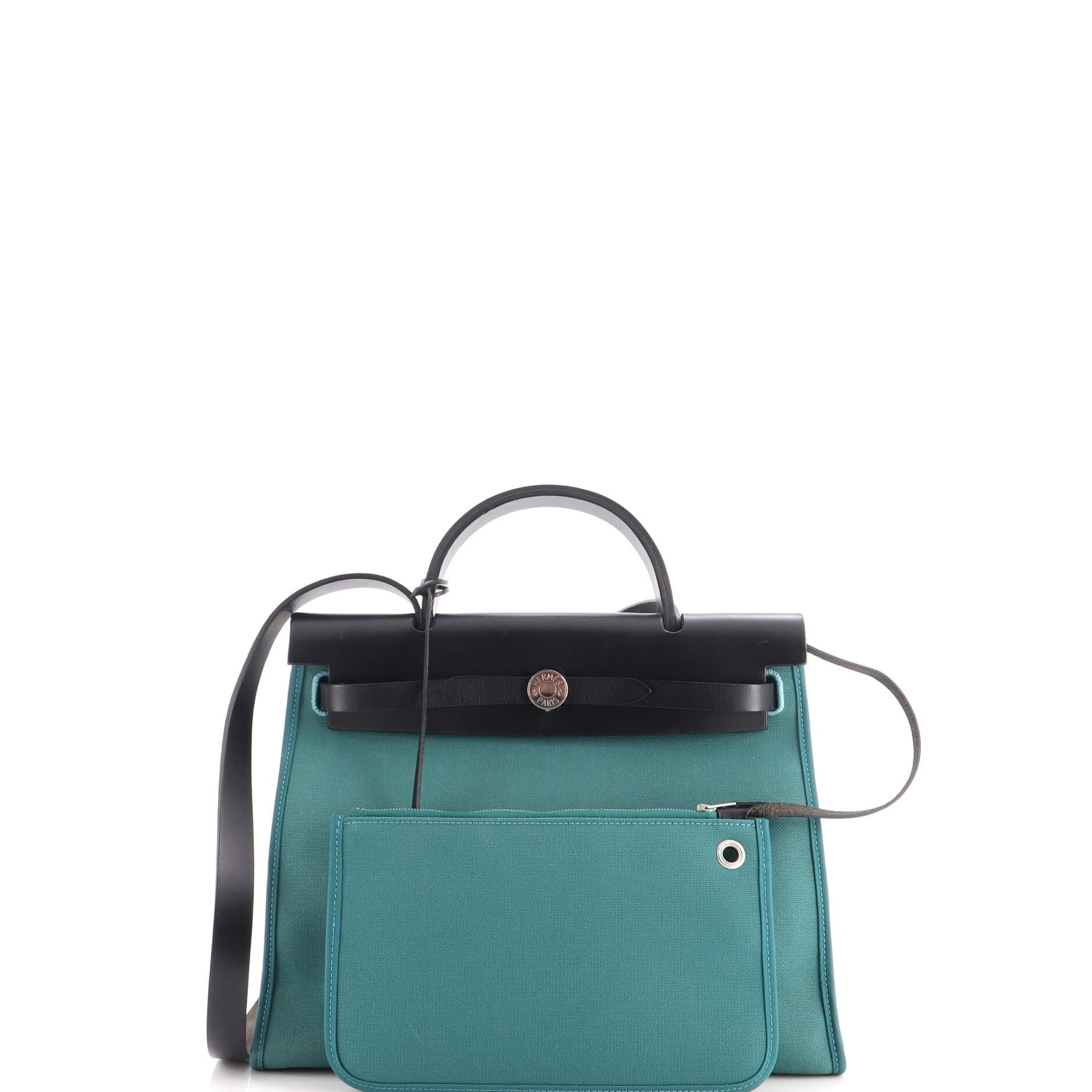 Herbag Zip Leather and Toile 31, Alternate, color, Green