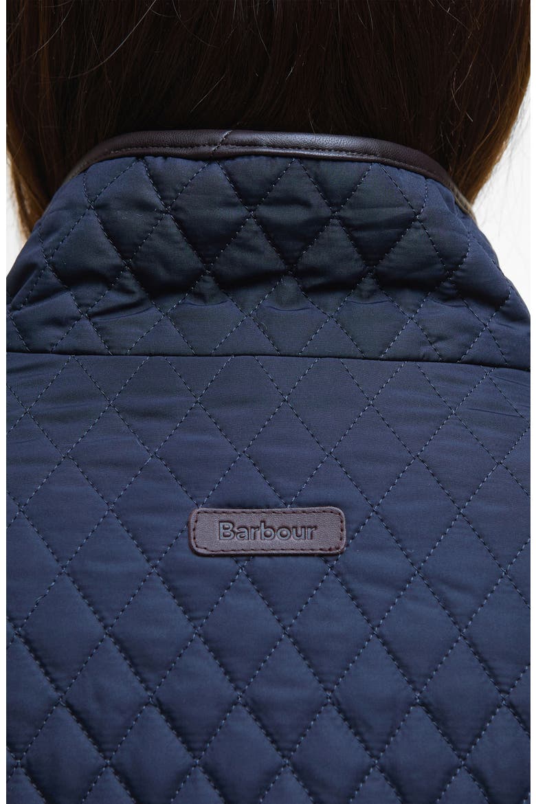 Dahlia Quilted Faux Leather Trim Jacket, Alternate, color, DARK NAVY