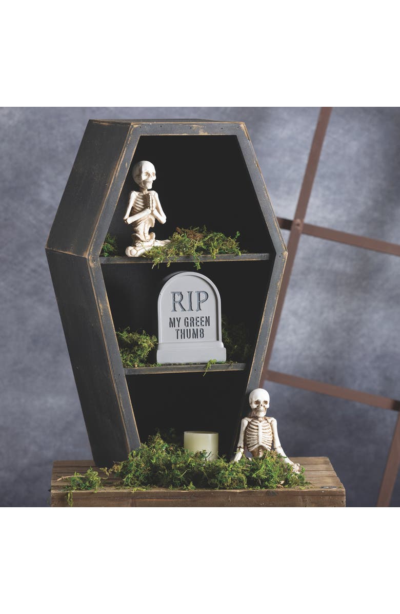 Transpac MDF Coffin Display Shelf Halloween Black Wall Decor Unique Gift, Alternate, color,