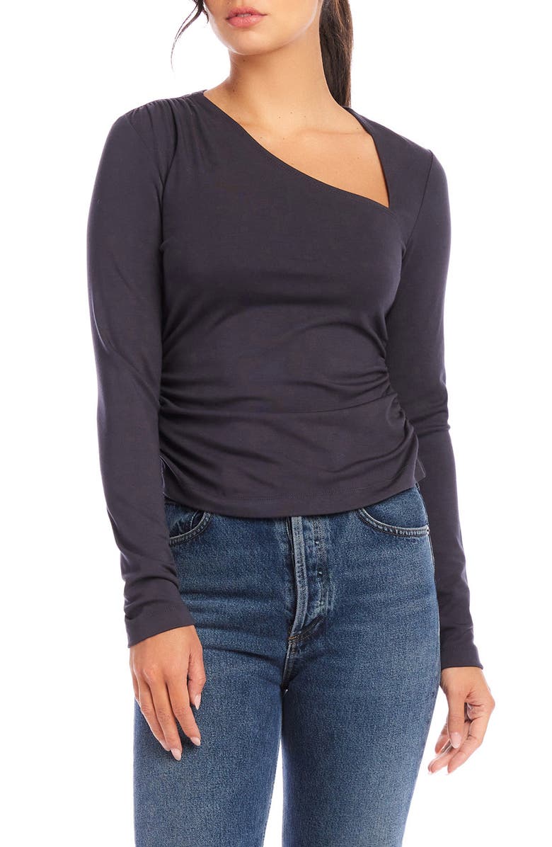 FIFTEEN TWENTY Shay Asymmetric Neck Long Sleeve Top, Main, color, 