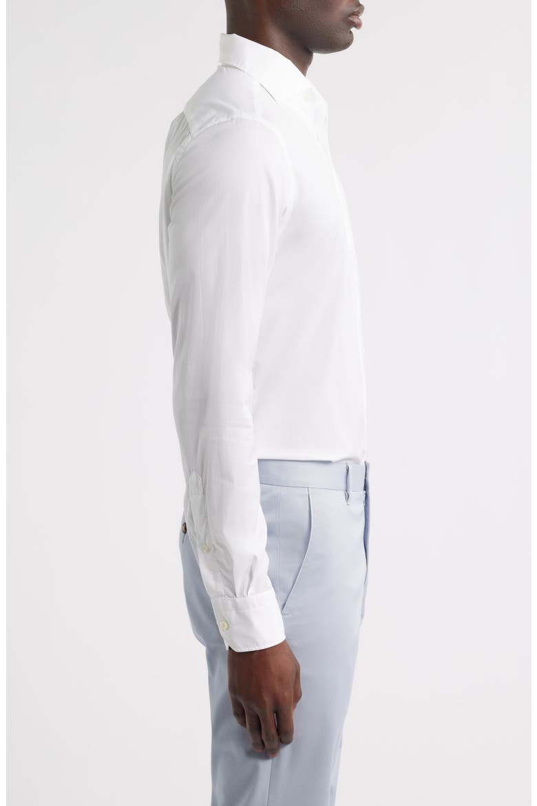 Modern Fit Solid Natural Stretch Yoga Twill Dress Shirt, Alternate, color, WHITE