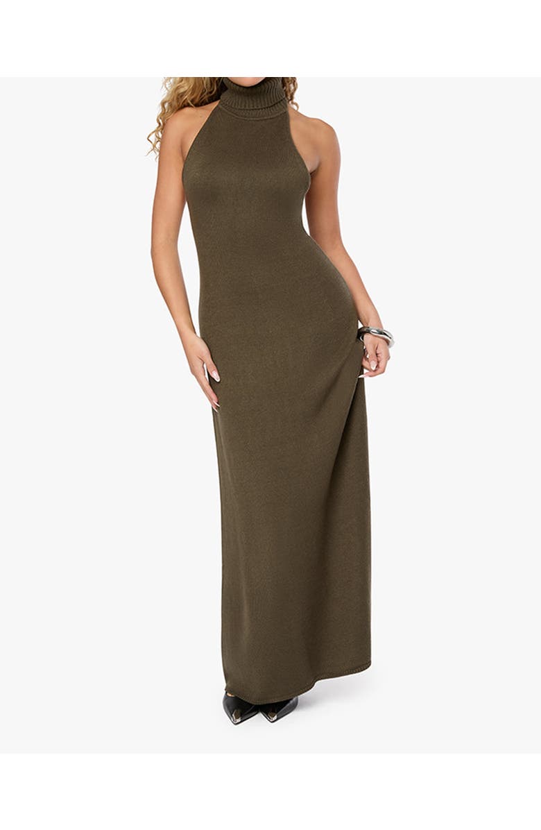 WeWoreWhat Open Back Halter Maxi Dress, Main, color, Dark Grey