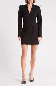 Good American Ponte Double Breasted Blazer Minidress