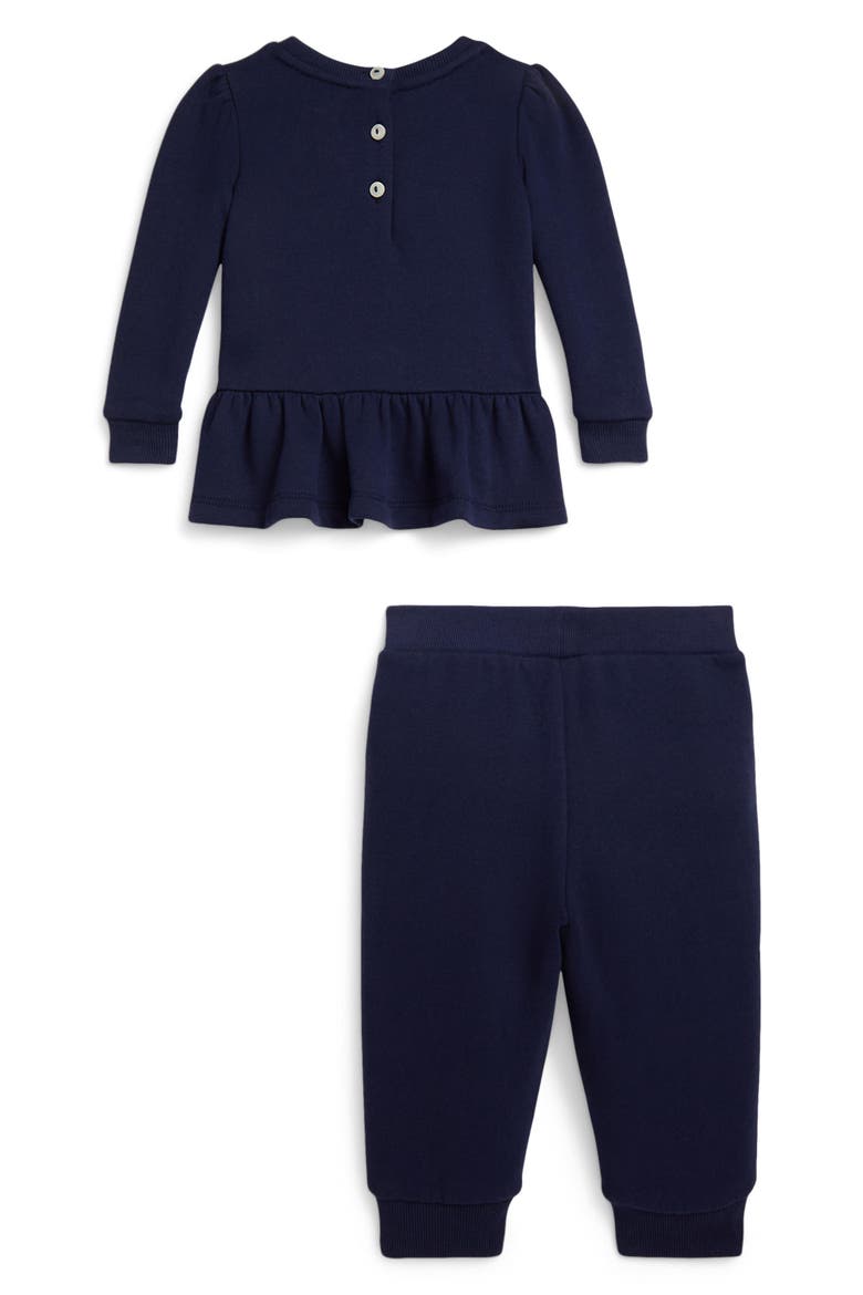Bear Fleece Sweatshirt & Joggers Set, Alternate, color, REFINED NAVY