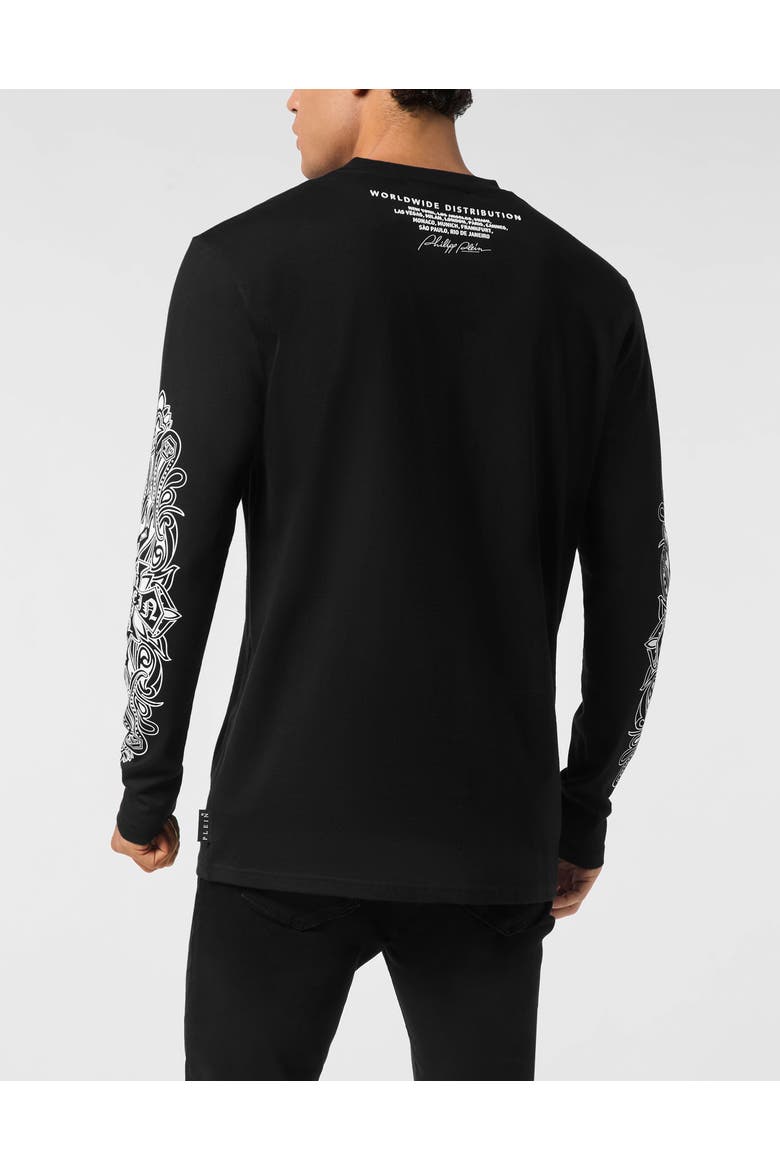 Long Sleeve T-Shirt Chrome Crest Men, Alternate, color, black