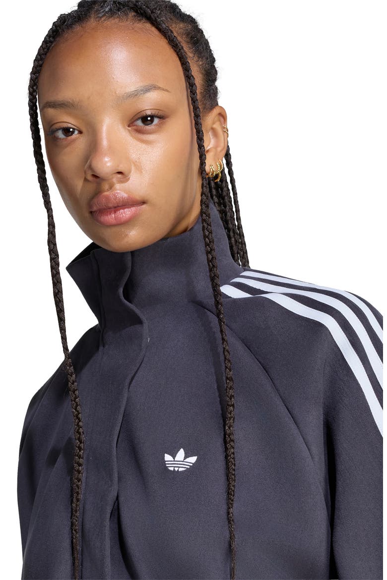 Faux Suede Track Jacket, Alternate, color, BLACK