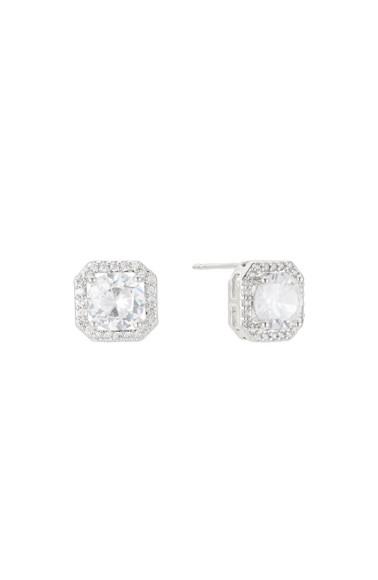 Untamed Petals Adriana Crystal Stud Earrings, Main, color, Silver