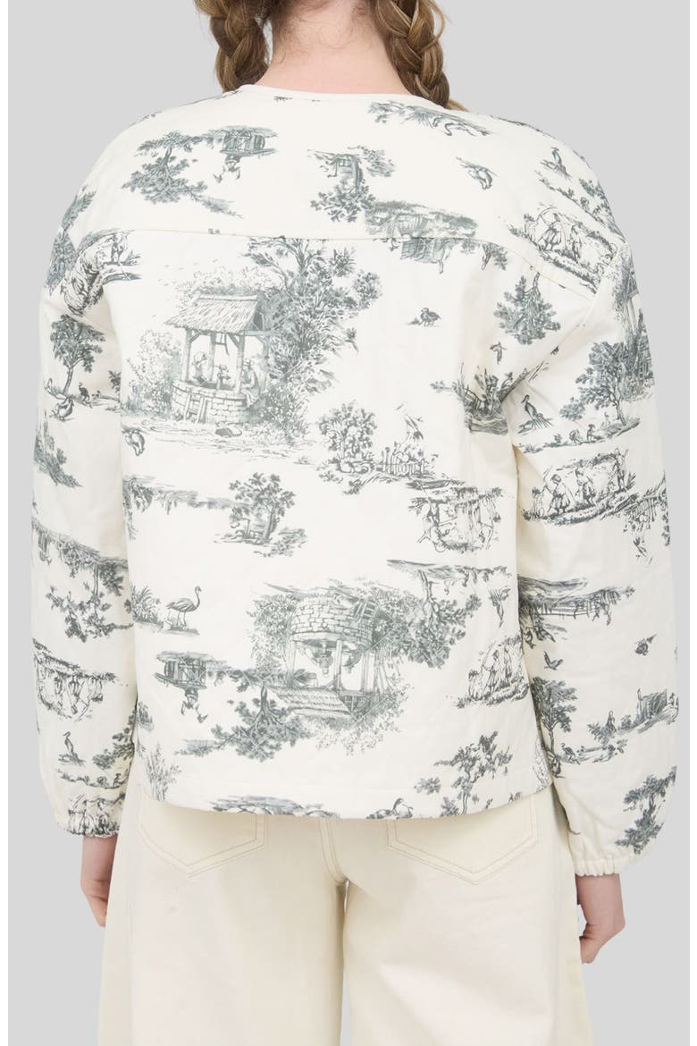 Quilted Printed Cotton Jacket, Alternate, color, SAGE