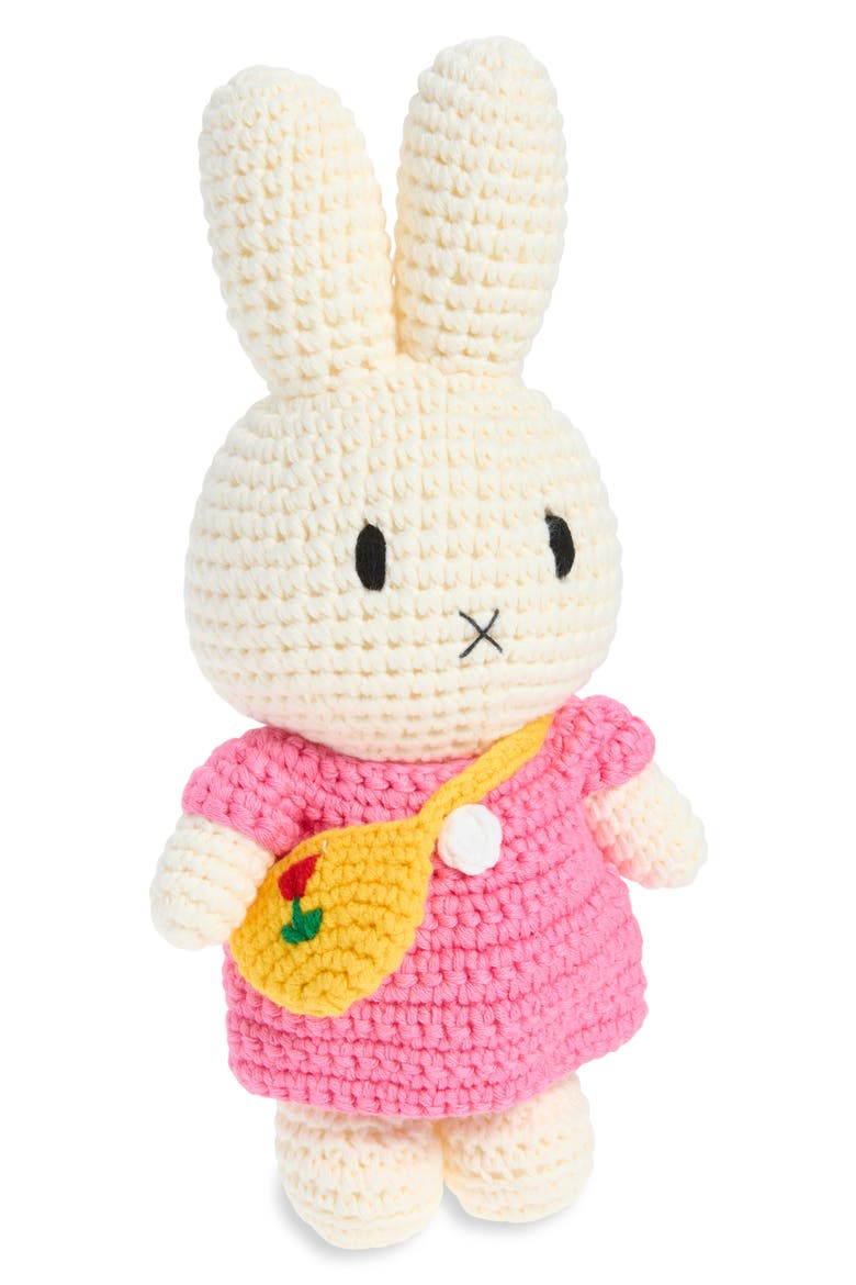 Miffy & Her Pink Dress & Tulip Bag Crocheted Stuffed Animal, Main, color, PINK