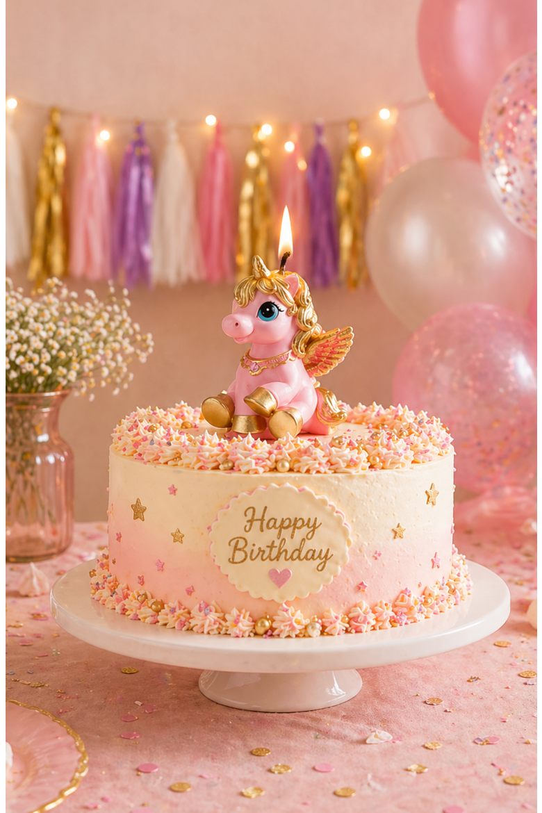 Pink Unicorn Candle, Alternate, color, Pink Unicorn
