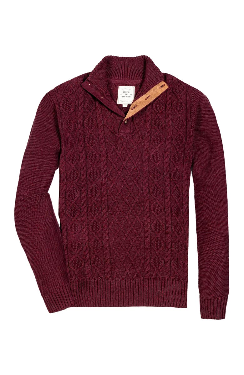 Hope & Henry Men's Mock Neck Cable Sweater, Main, color, 