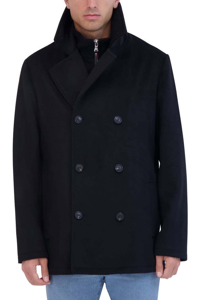 Peacoat with Bib, Main, color, BLACK