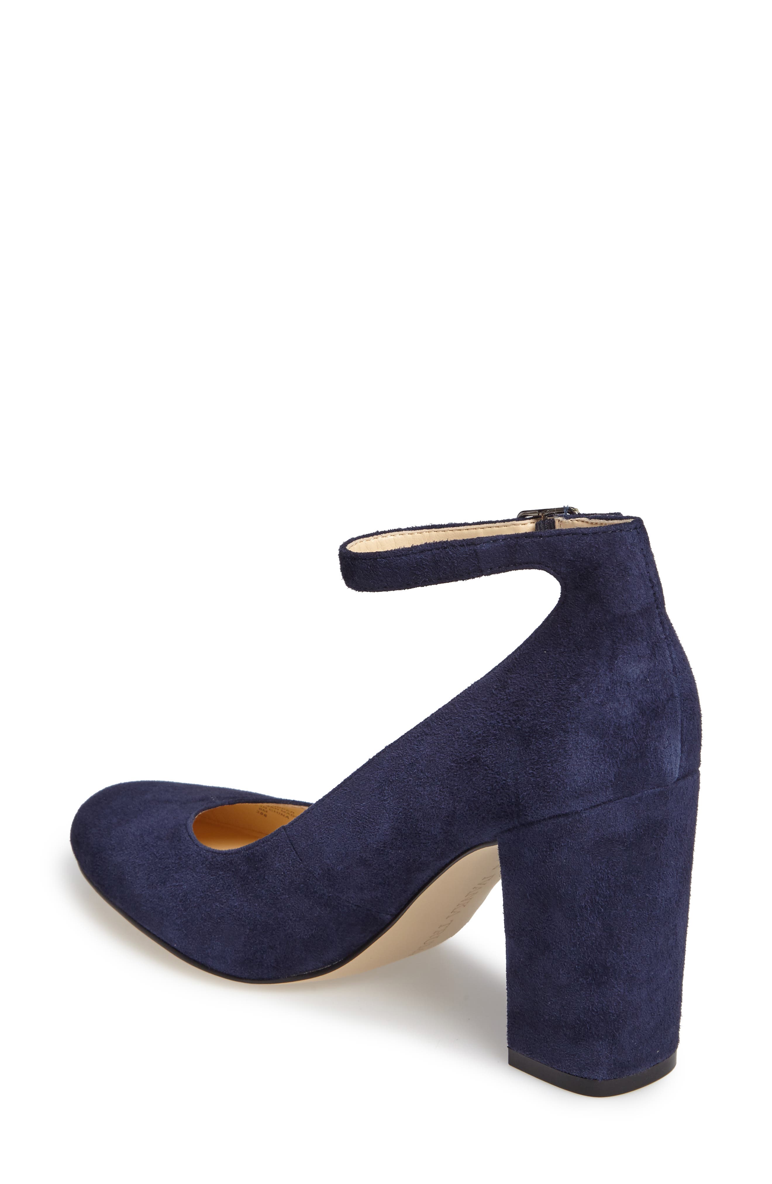 Oasia Ankle Strap Pump, Alternate, color, DEEP BALTIC SUEDE